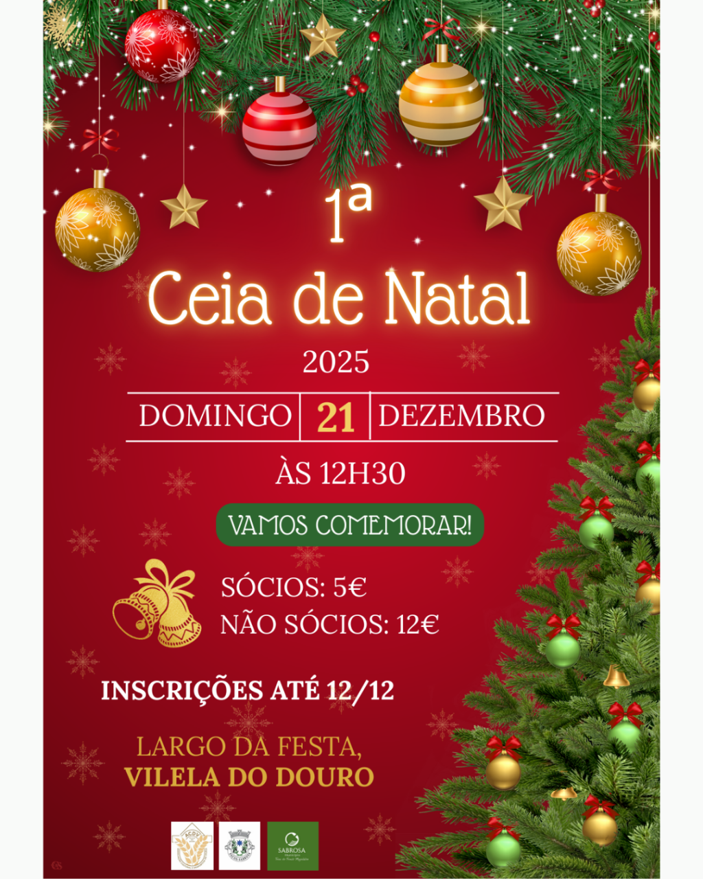 Inscri&ccedil;&otilde;es abertas - 1&ordf; Ceia de Natal ACDV
